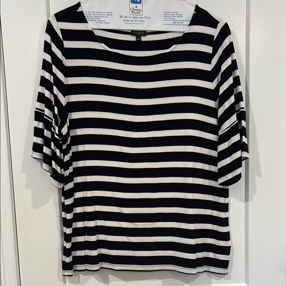Talbots Womens Striped Short Sleeve Shirt 1X - Picture 1 of 5